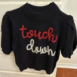 Peach Love California Black Touchdown Sweater